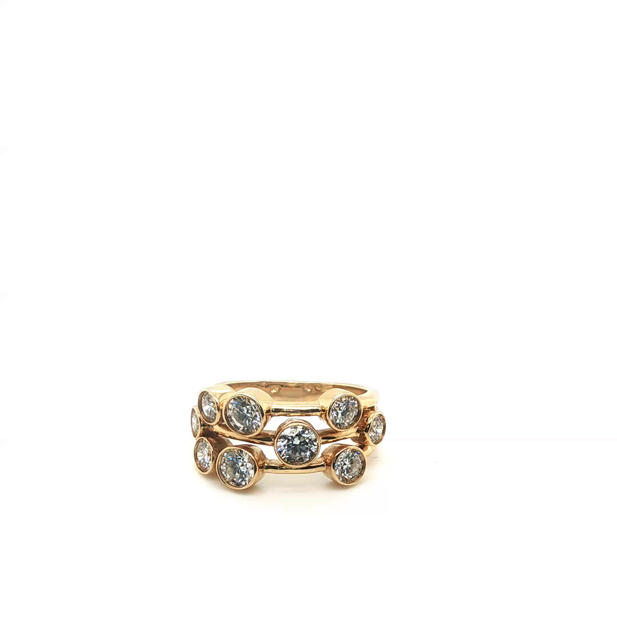 Round Brilliant Cut Diamond Stackable Band in Yellow Gold