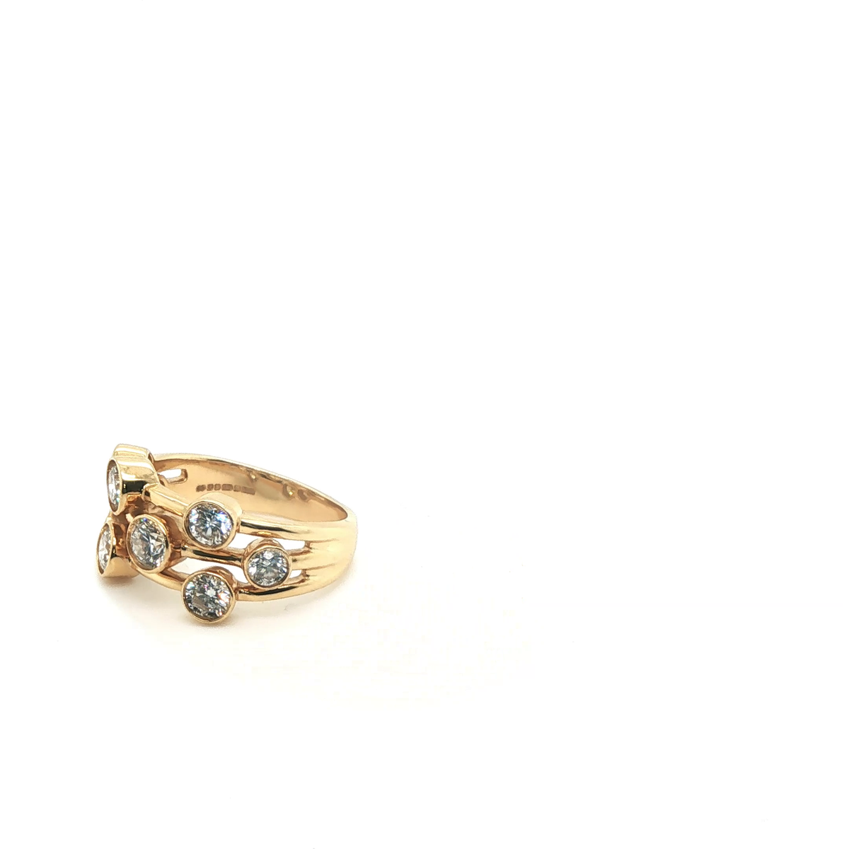 Round Brilliant Cut Diamond Stackable Band in Yellow Gold
