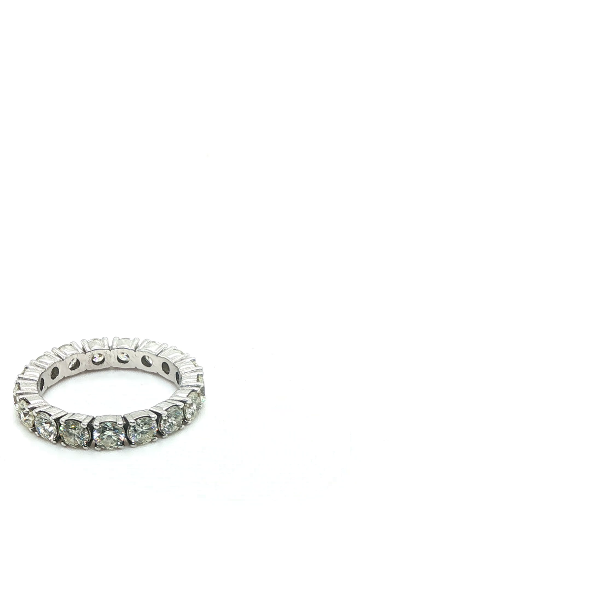 Classic Round Brilliant Cut Diamond Full Eternity Ring in White Gold