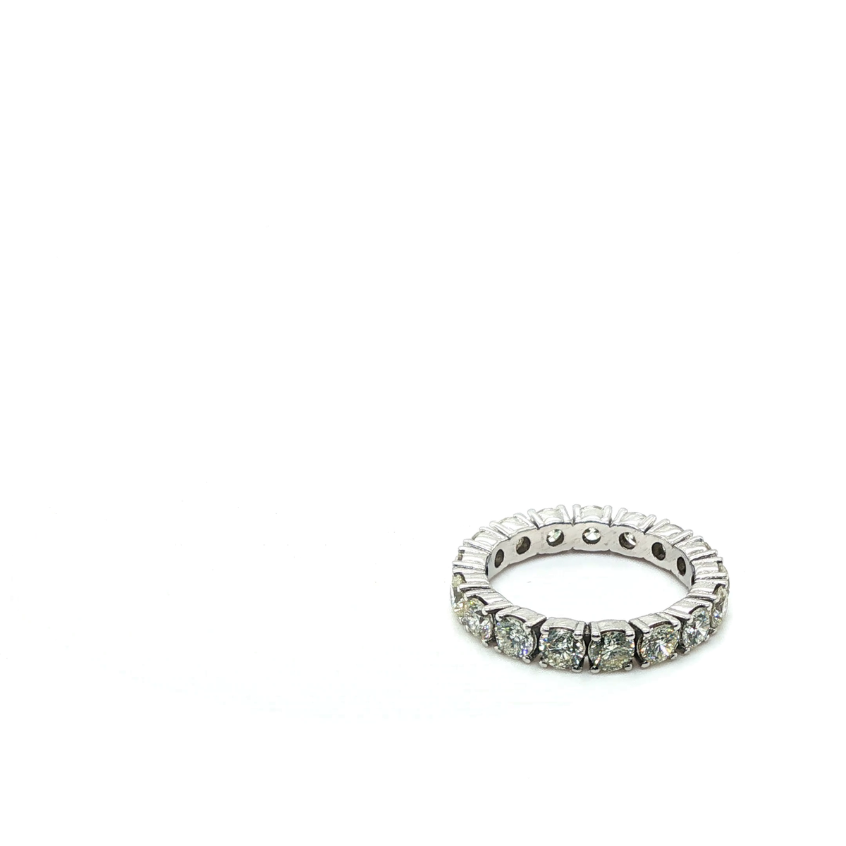 Classic Round Brilliant Cut Diamond Full Eternity Ring in White Gold