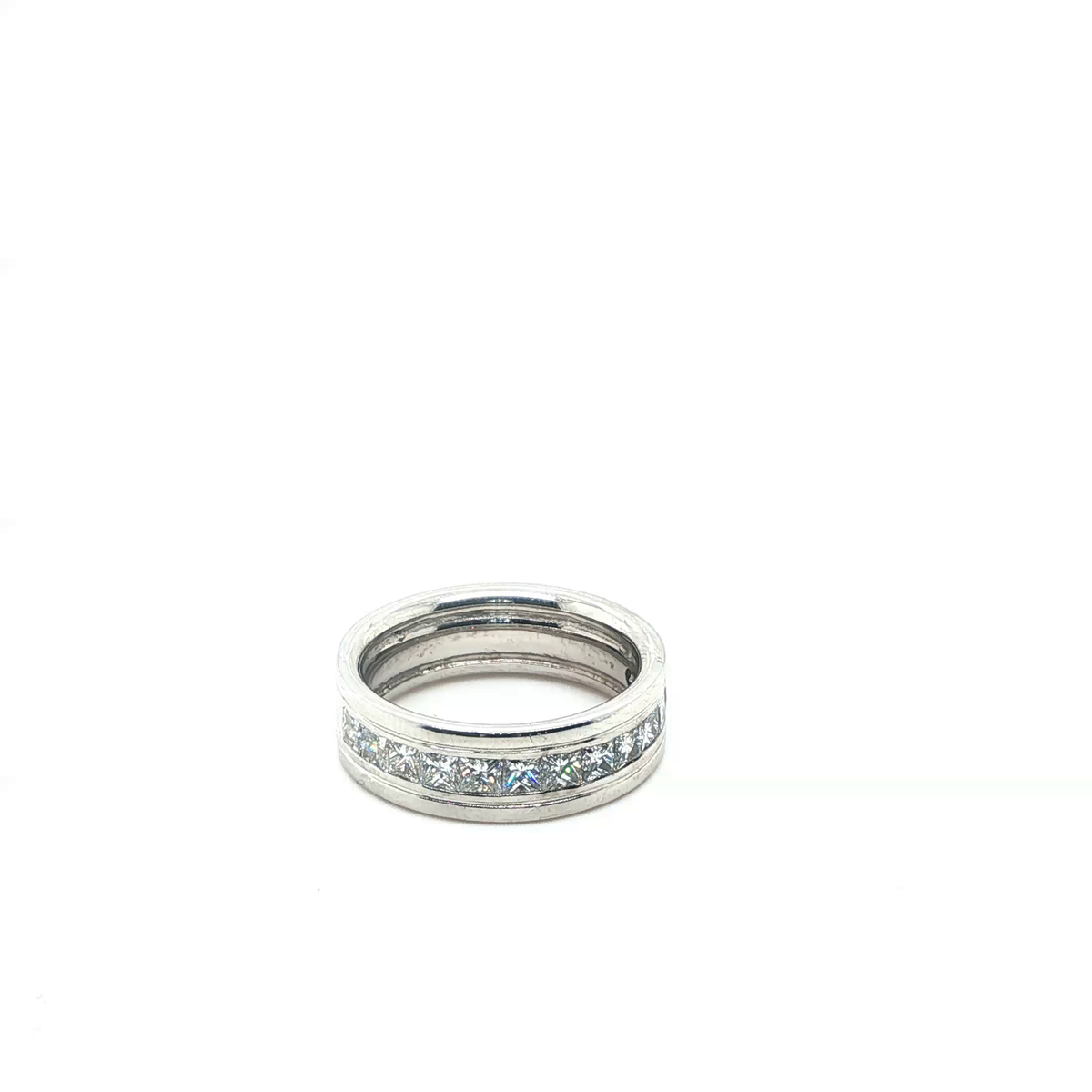 Princess-Cut Diamond Full Eternity Band in White Gold
