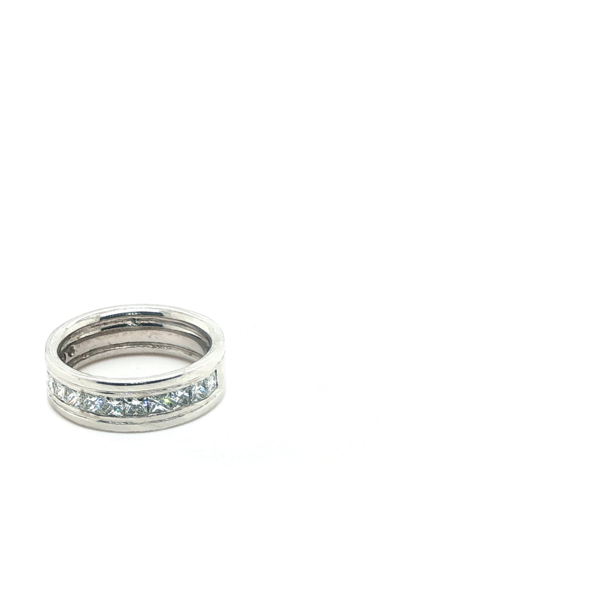 Princess-Cut Diamond Full Eternity Band in White Gold