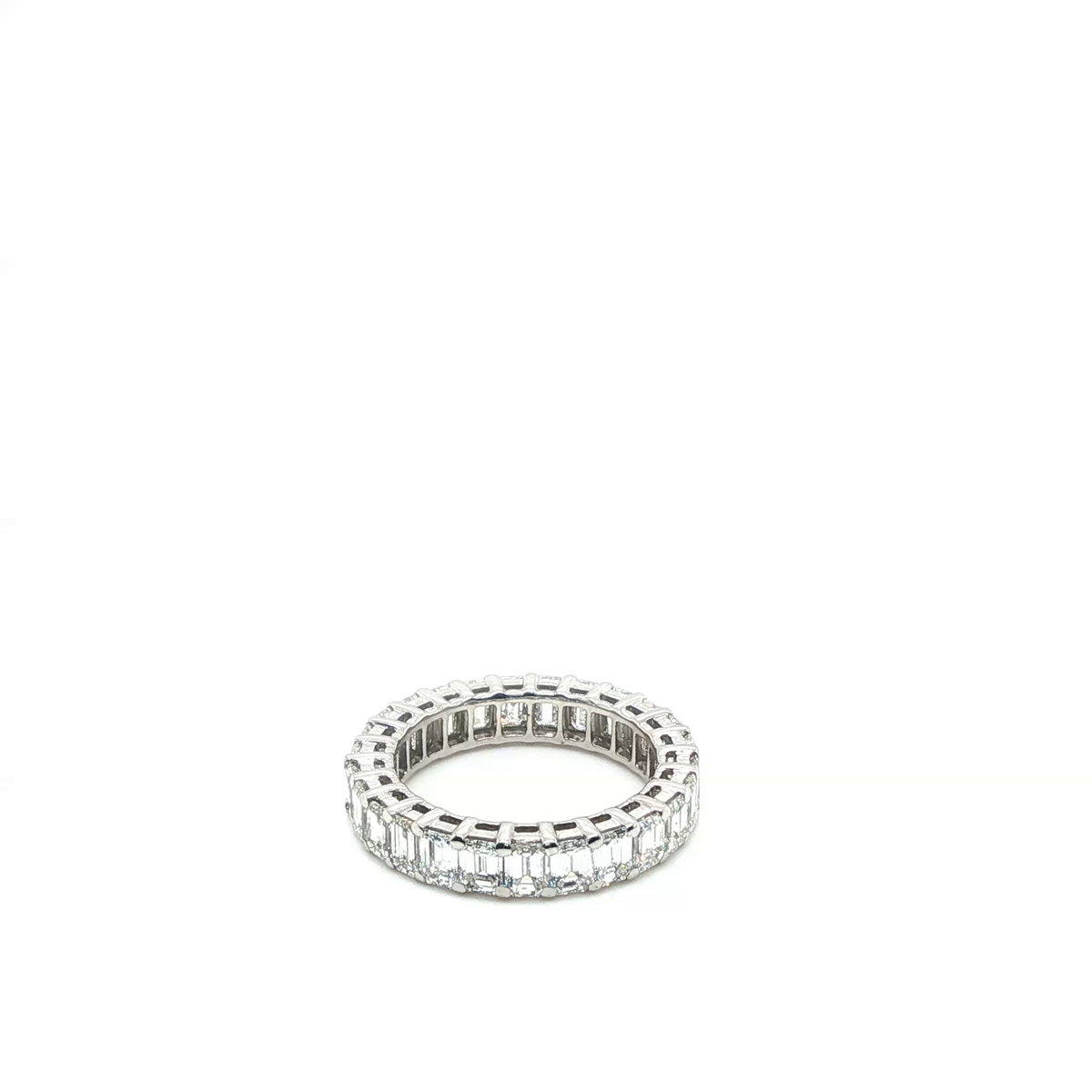 Emerald Cut Diamond Eternity Ring in White Gold