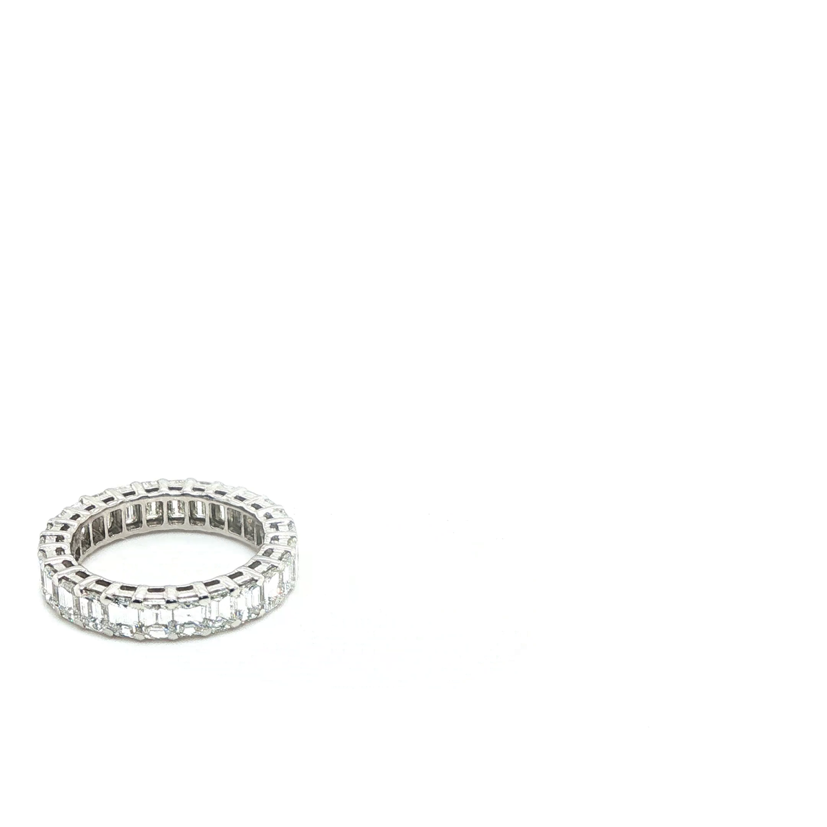 Emerald Cut Diamond Eternity Ring in White Gold