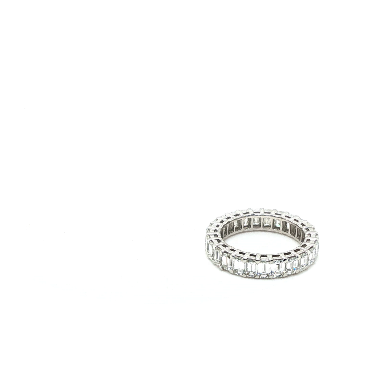 Emerald Cut Diamond Eternity Ring in White Gold