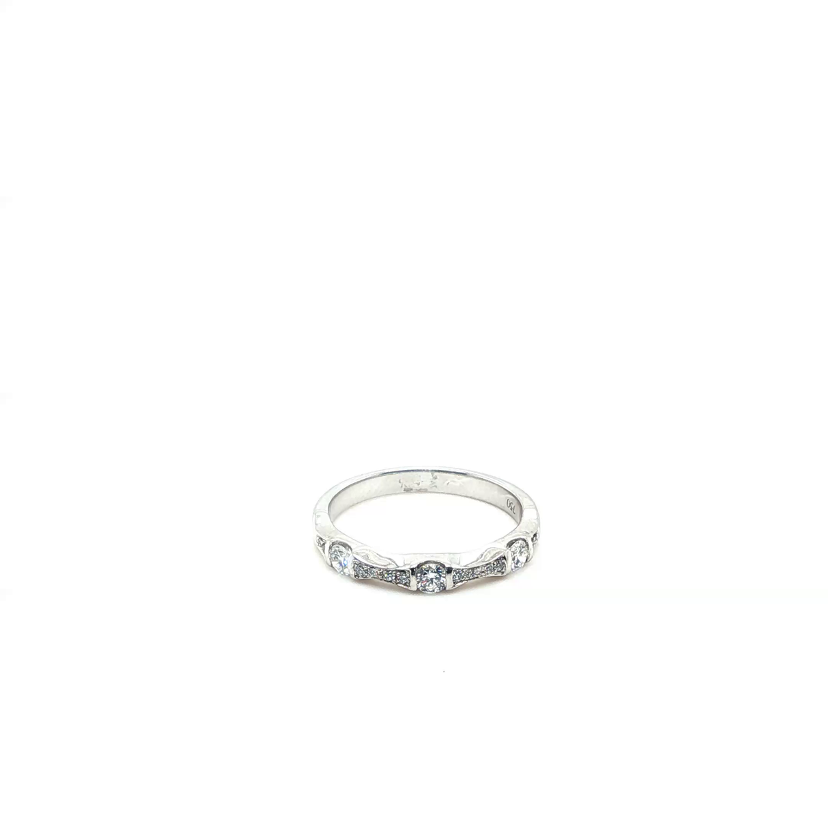Elegant White Gold Diamond Pavé Eternity Band