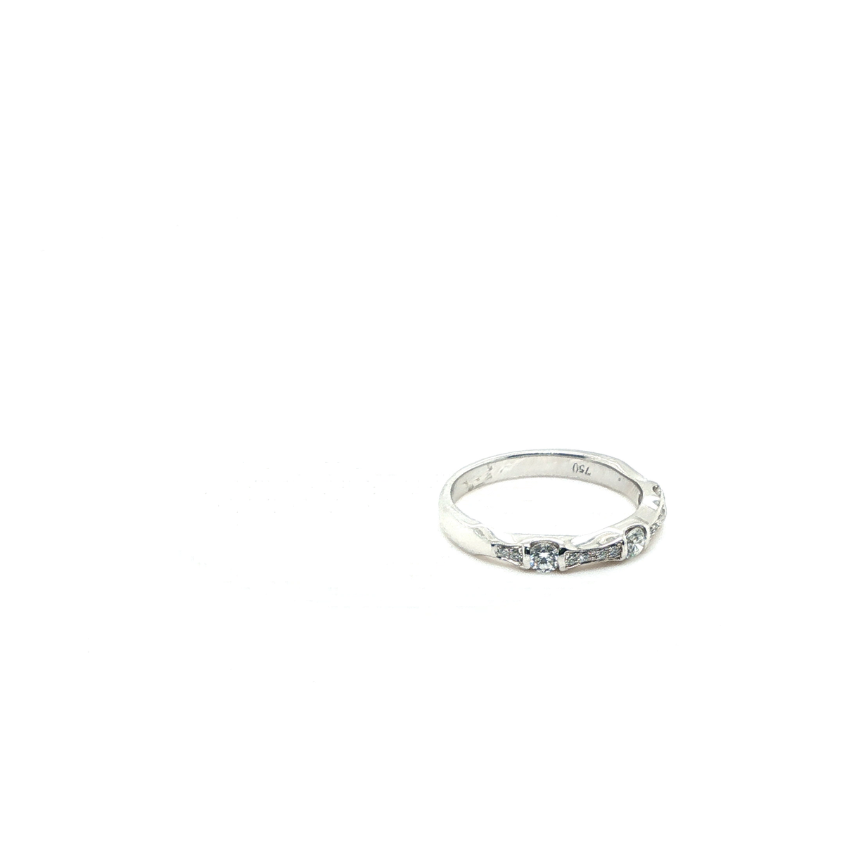 Elegant White Gold Diamond Pavé Eternity Band