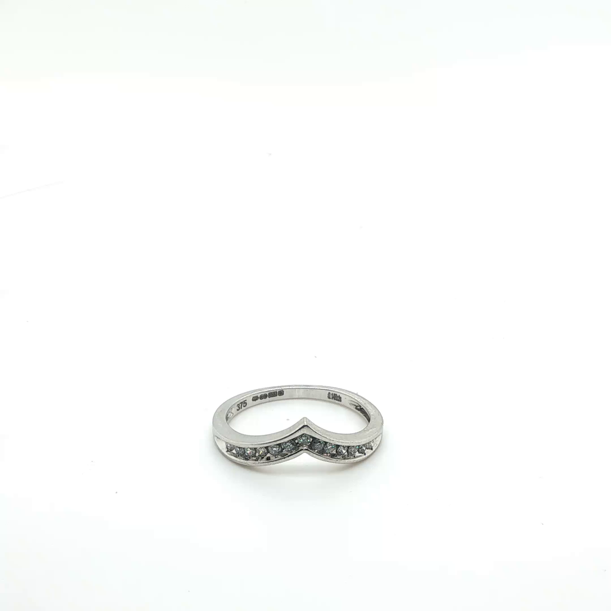 Round Brilliant Diamond Stackable Rings in White Gold with Heart Engravings