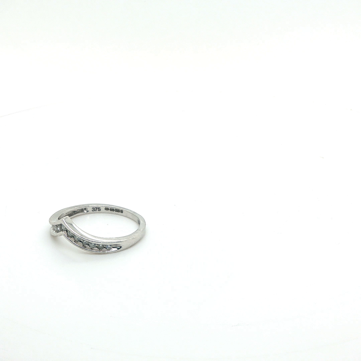 Round Brilliant Diamond Stackable Rings in White Gold with Heart Engravings