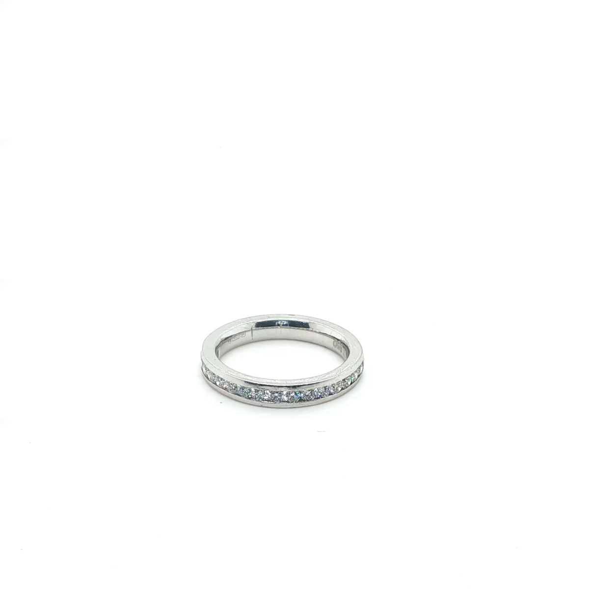 Round Brilliant-Cut Diamond Platinum Pavé Eternity Ring