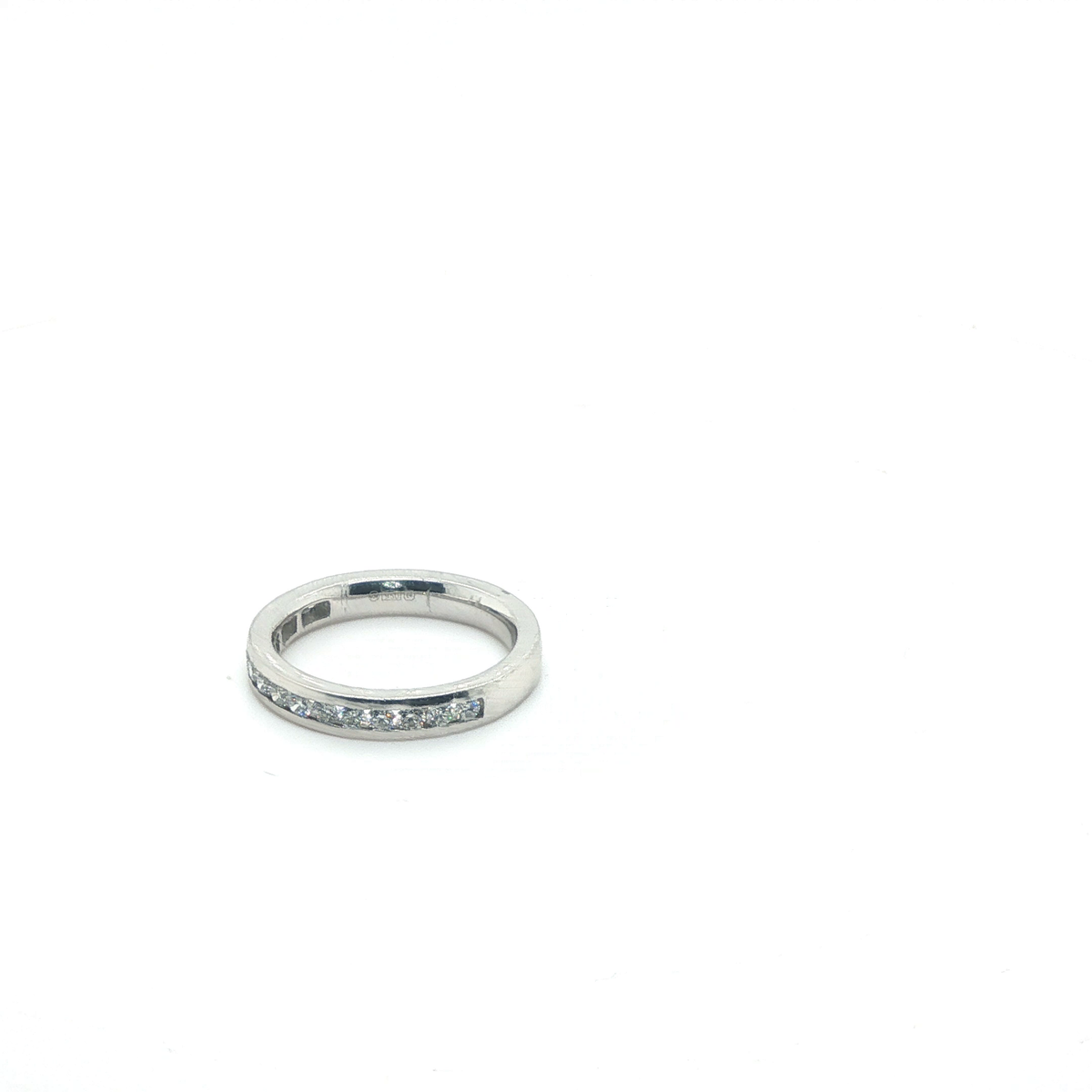 Round Brilliant-Cut Diamond Platinum Pavé Eternity Ring