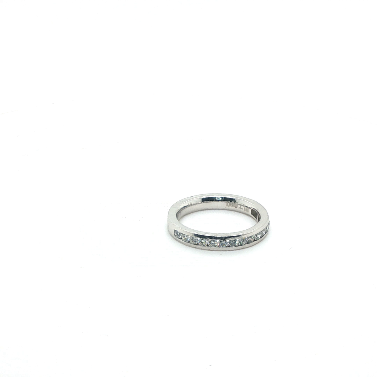 Round Brilliant-Cut Diamond Platinum Pavé Eternity Ring