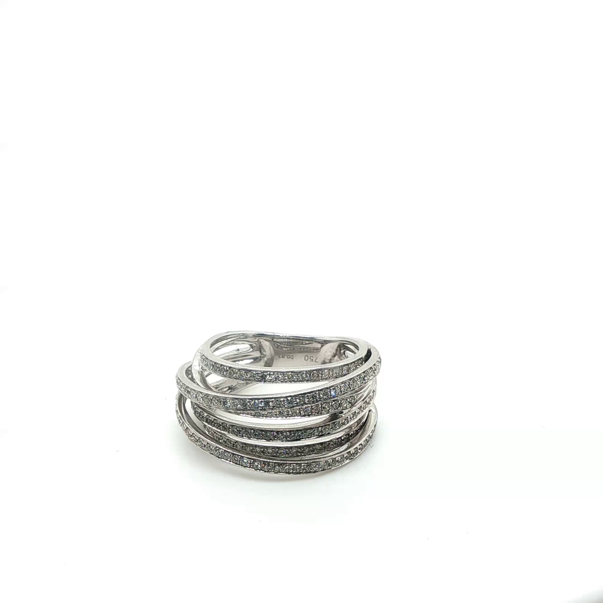Exquisite Round Brilliant Diamond Stackable Ring in Polished White Gold