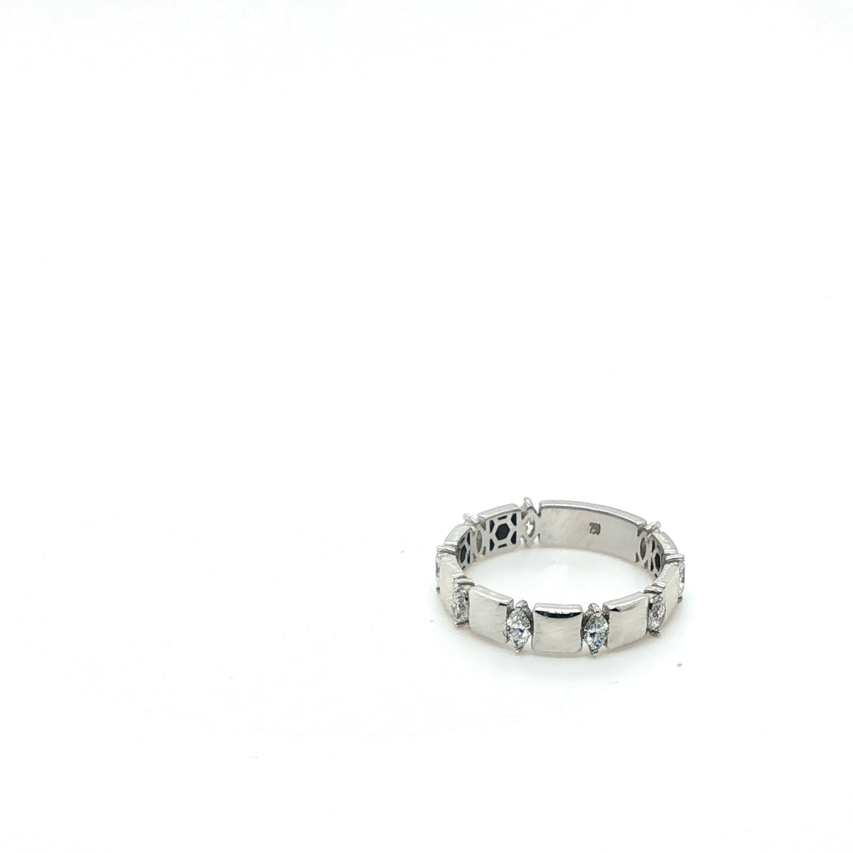 Marquise Brilliant Cut Diamond Eternity Band in Polished White Gold