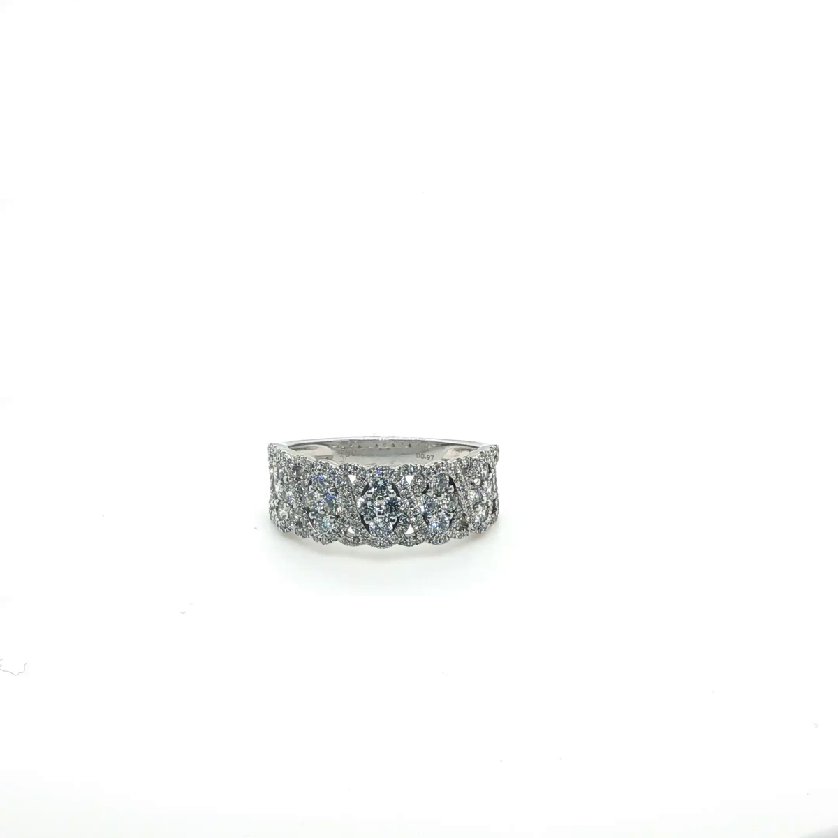 Modern Brilliant Round Diamond Channel-Set White Gold Band Ring