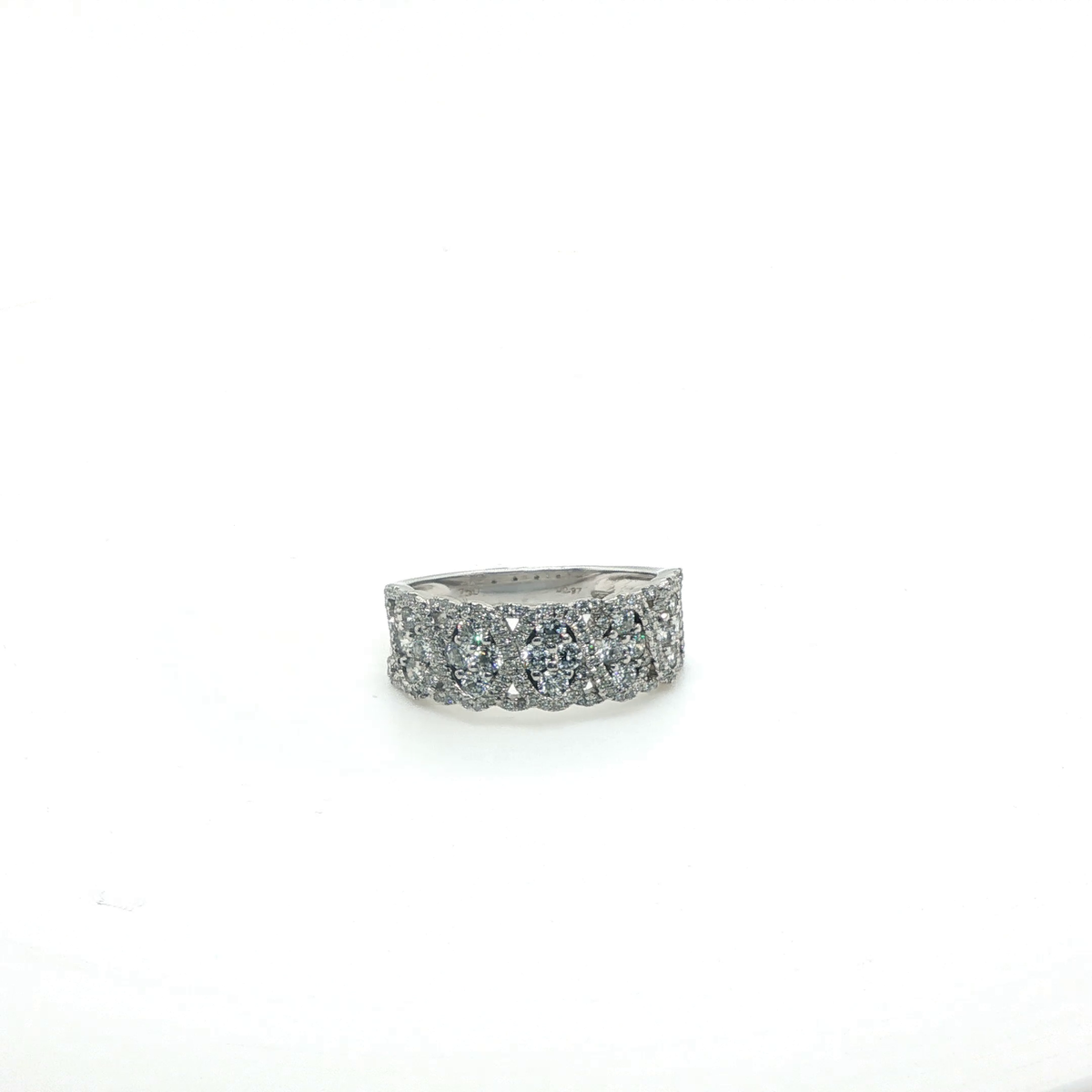 Modern Brilliant Round Diamond Channel-Set White Gold Band Ring