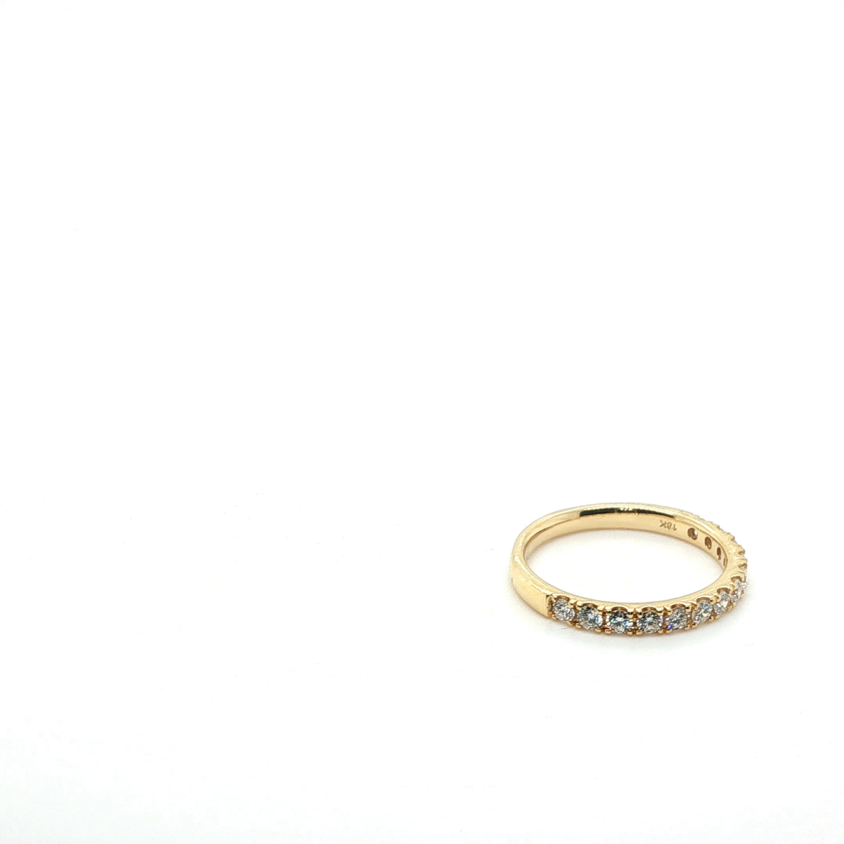 Round Brilliant Cut Diamond Eternity Ring in Polished Yellow Gold