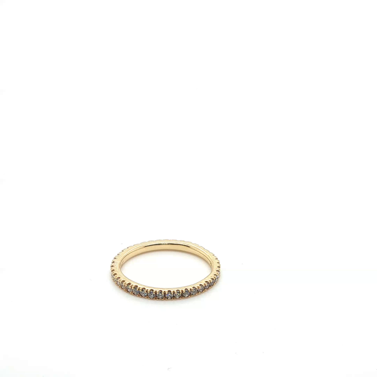 Classic Round Brilliant Cut Diamond Full Eternity Ring in Yellow Gold