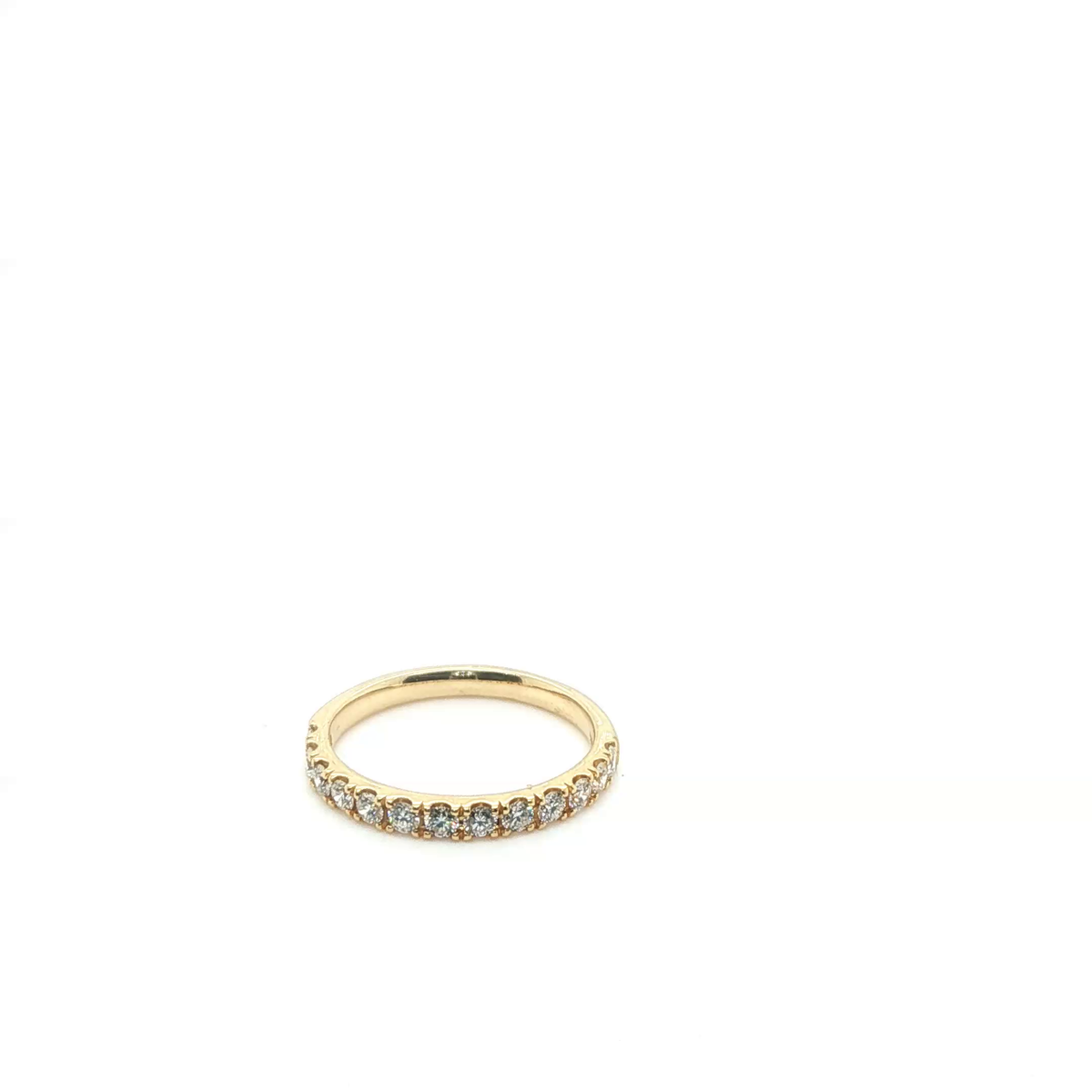 Round Brilliant Cut Diamond Eternity Ring in Polished Yellow Gold