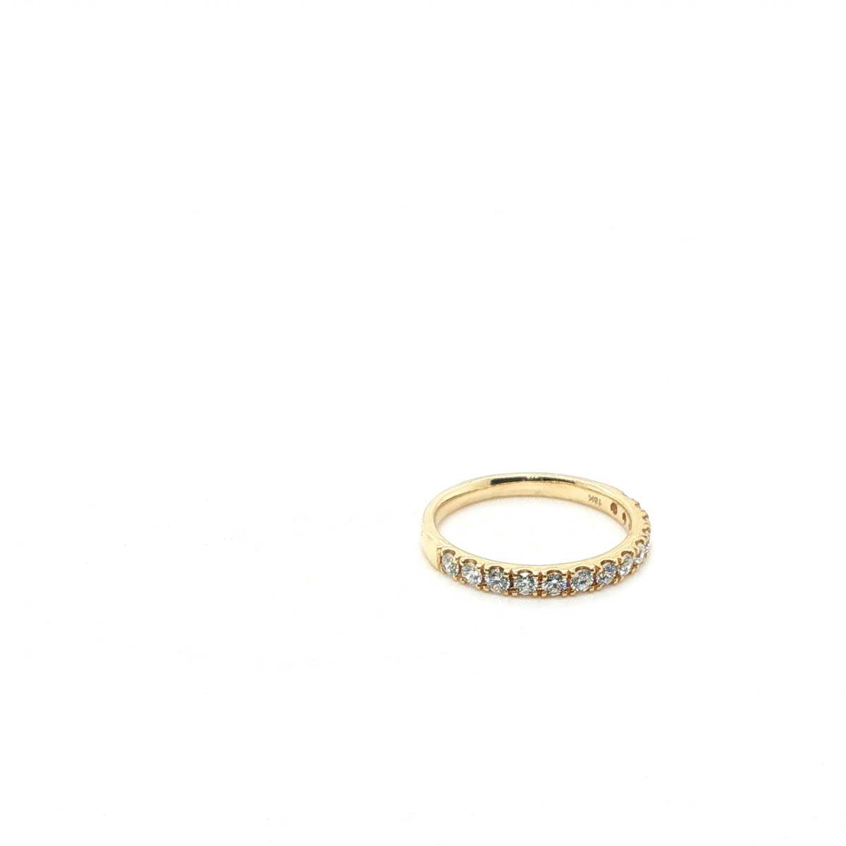 Round Brilliant Cut Diamond Eternity Ring in Polished Yellow Gold