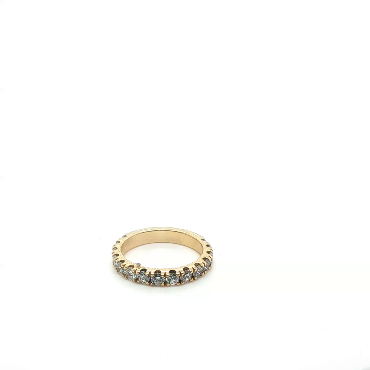 18k Yellow Gold Round Brilliant Cut Diamond Full Eternity Band