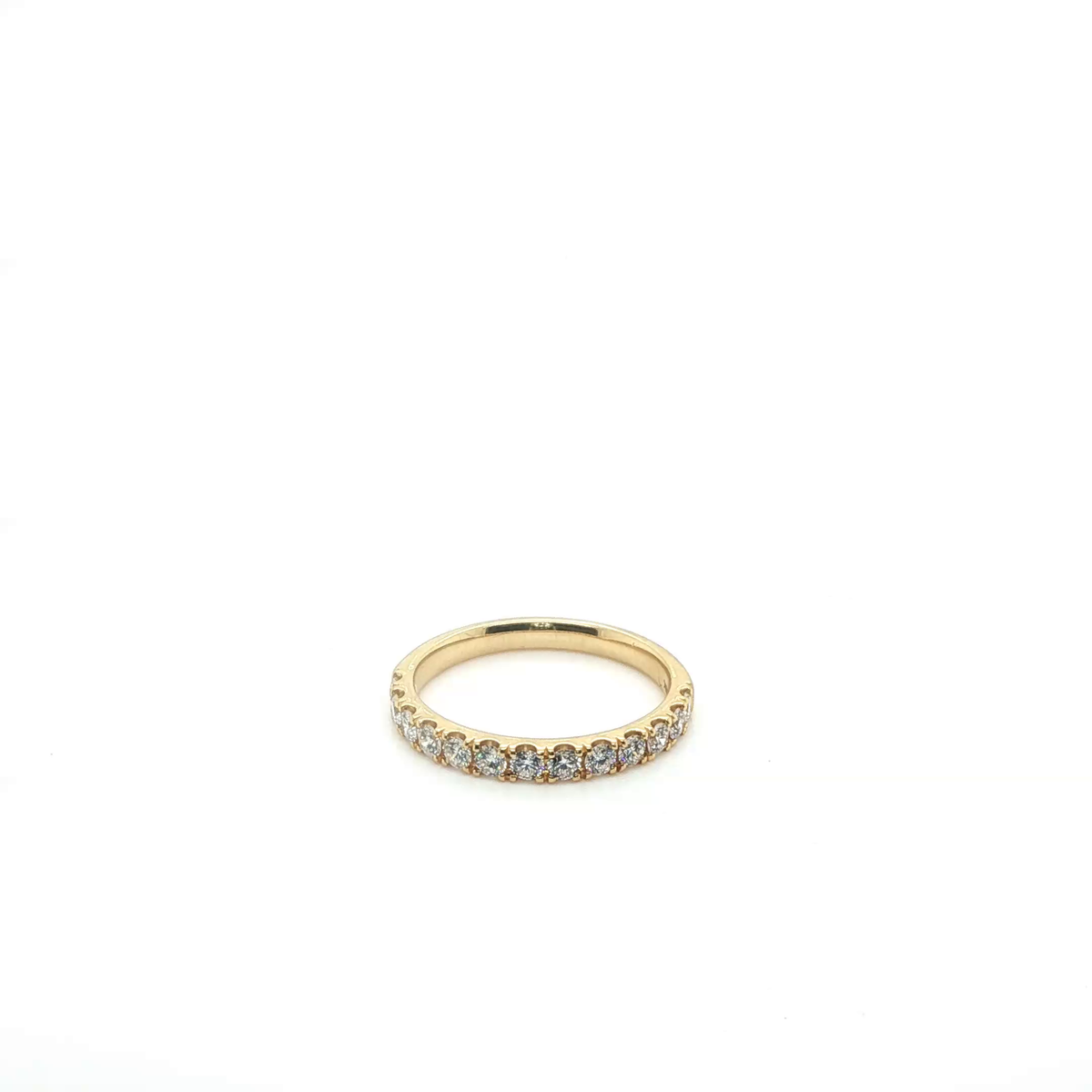 Classic Round Brilliant Diamond Channel Set Eternity Ring in Yellow Gold