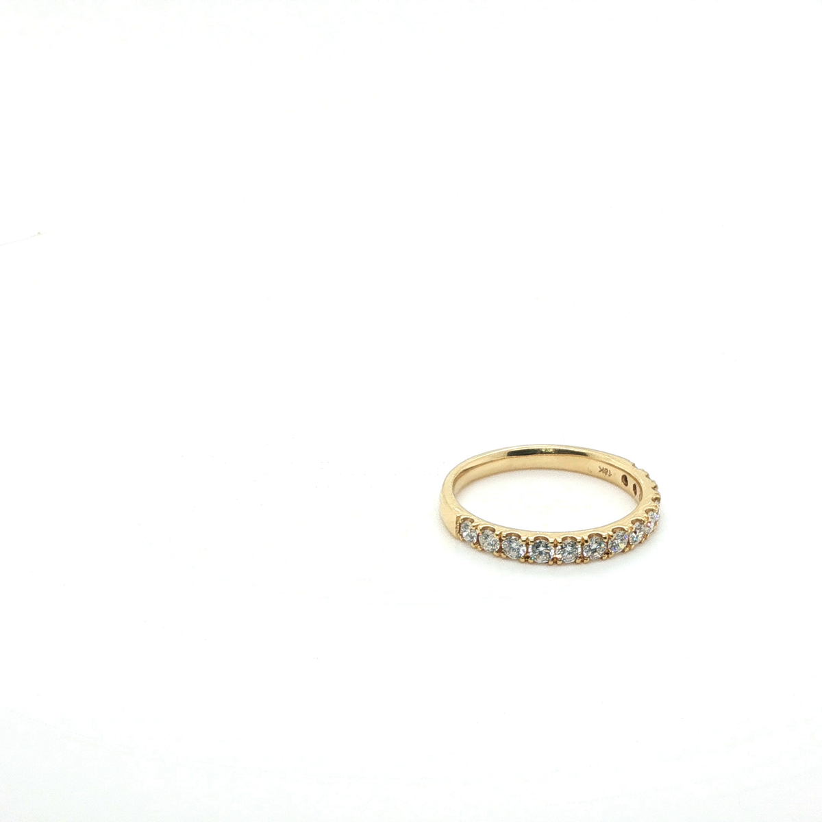 Classic Round Brilliant Diamond Channel Set Eternity Ring in Yellow Gold