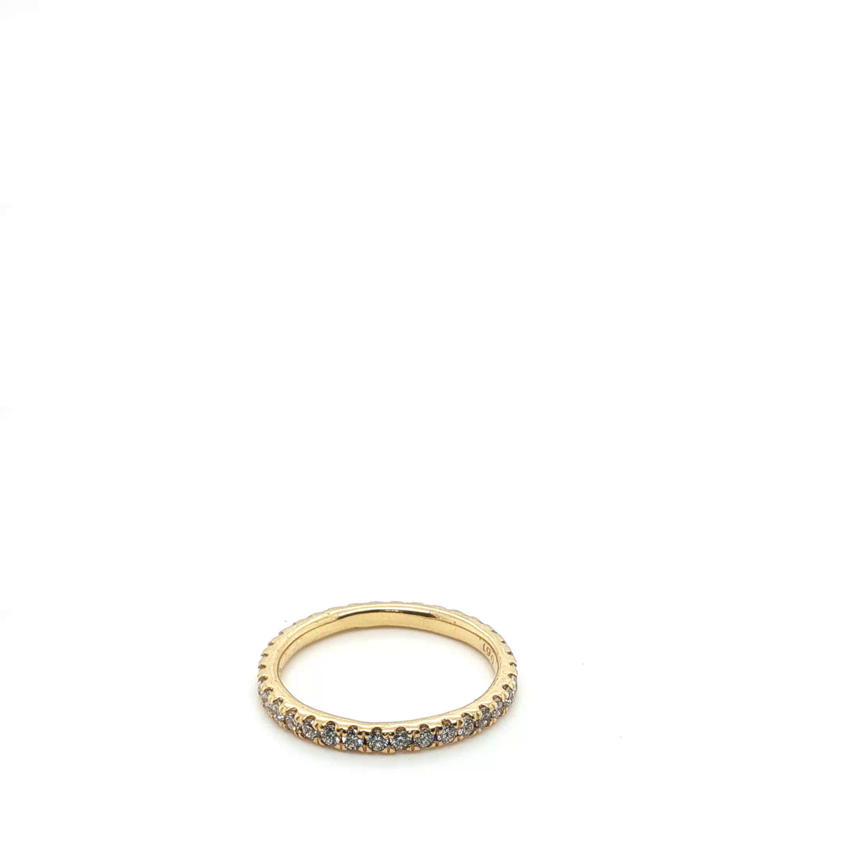 Round Brilliant Cut Diamond Eternity Ring in Polished Yellow Gold