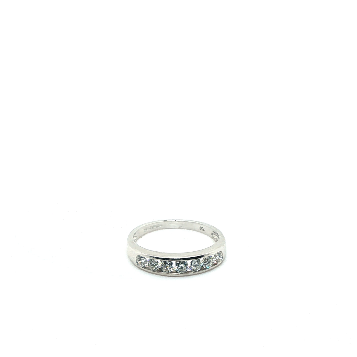 Round Brilliant Cut Diamond Full Eternity Ring in 18k White Gold