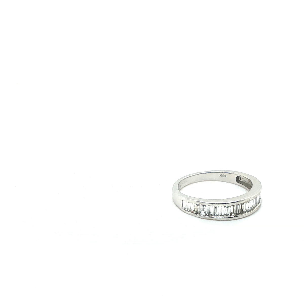 White Gold Baguette Cut Diamond Eternity Band