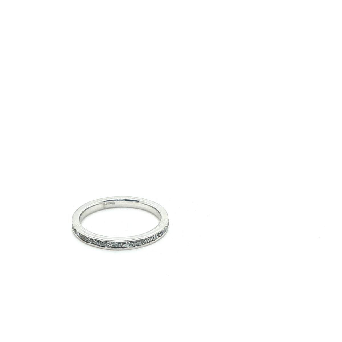 Round Brilliant Diamond Pavé Full Eternity Ring in 18k White Gold