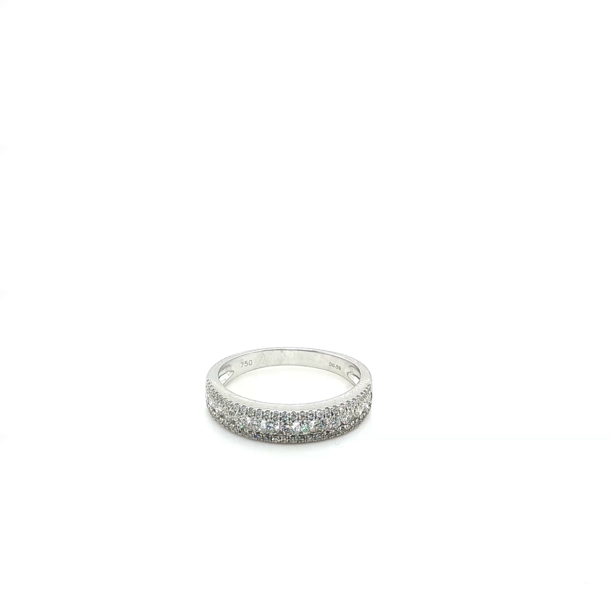 Classic Round Brilliant Cut Diamond Eternity Band in Polished White Gold