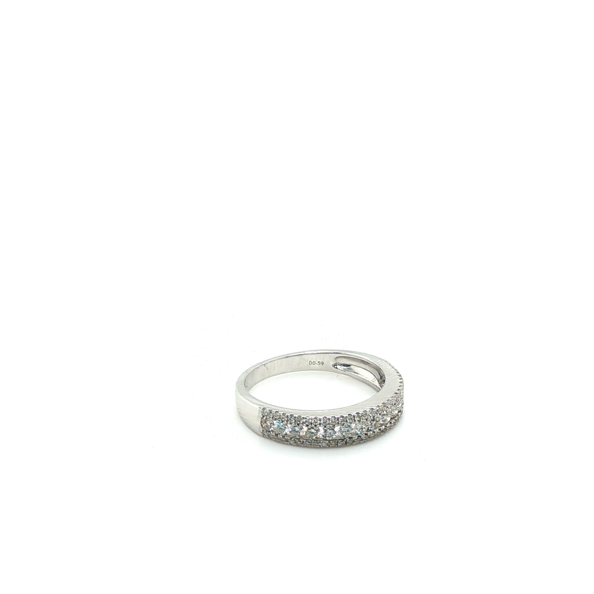 Classic Round Brilliant Cut Diamond Eternity Band in Polished White Gold