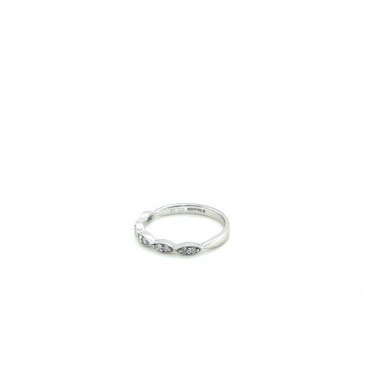 Elegant Platinum Brilliant Cut Diamond Stackable Ring Set with Custom Engraving