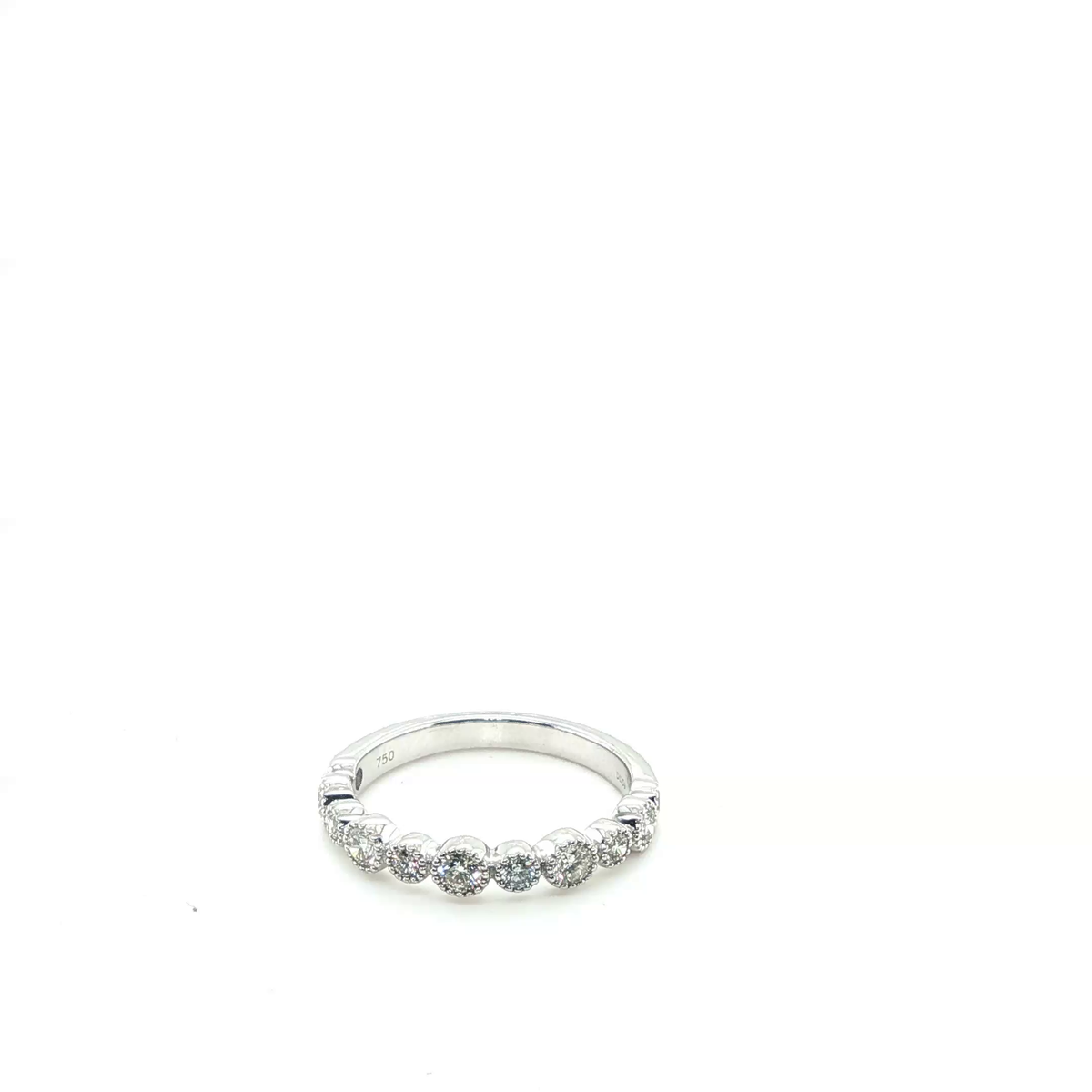 Round Brilliant Cut Diamond Full Eternity Ring in White Gold with Personalised Engraving