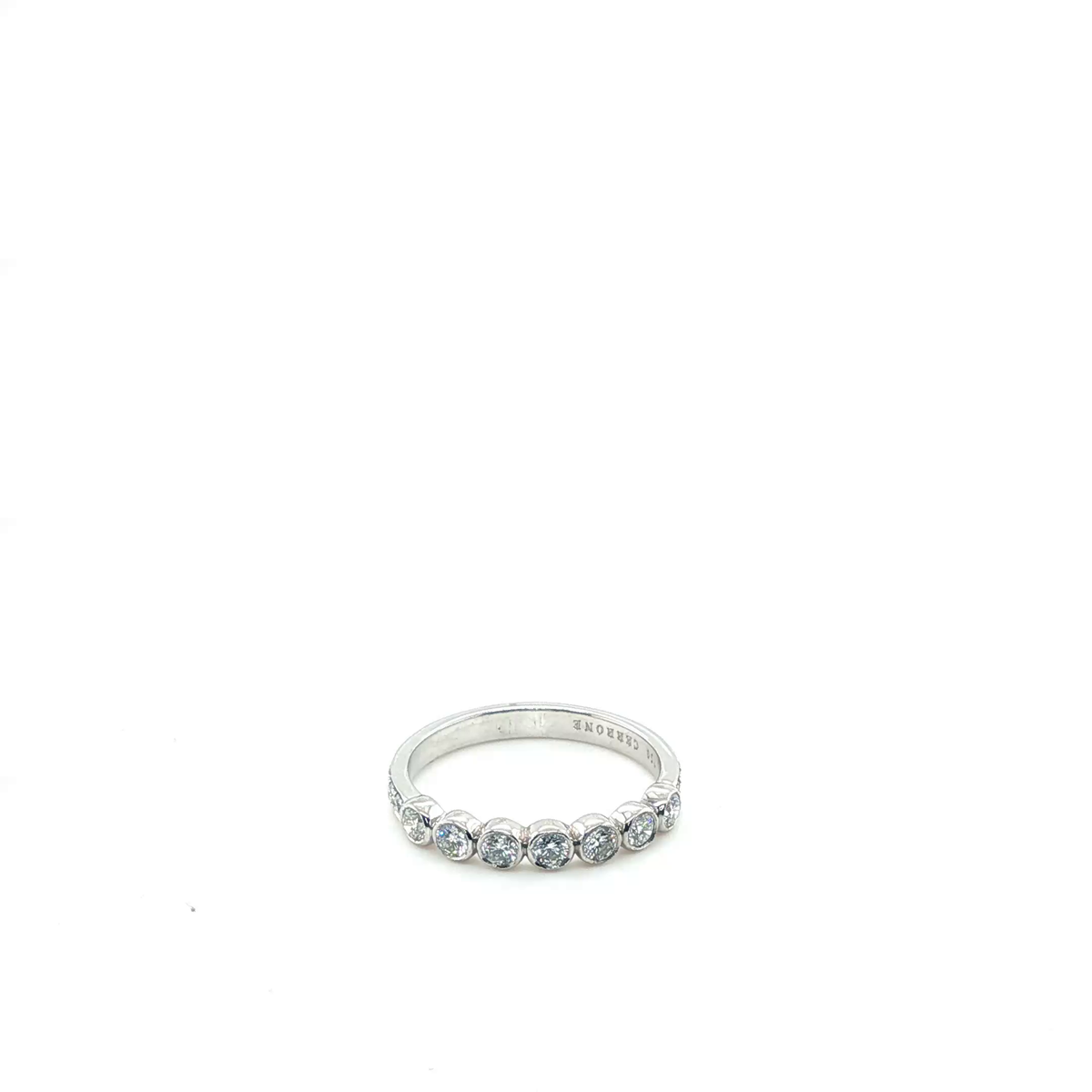 Classic Round Brilliant Diamond Eternity Band in Polished White Gold