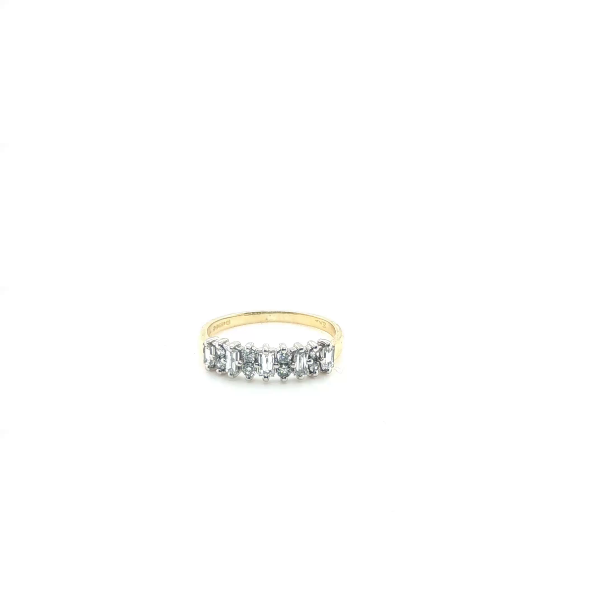 Baguette Cut Diamond Yellow Gold Channel Set Eternity Ring