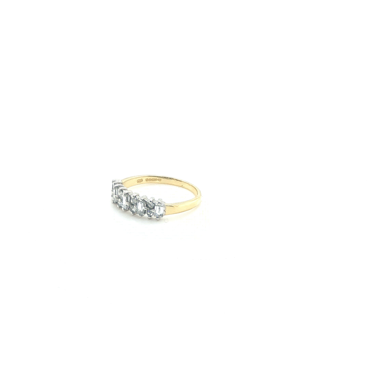 Baguette Cut Diamond Yellow Gold Channel Set Eternity Ring