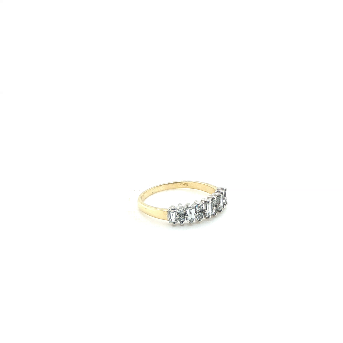 Baguette Cut Diamond Yellow Gold Channel Set Eternity Ring