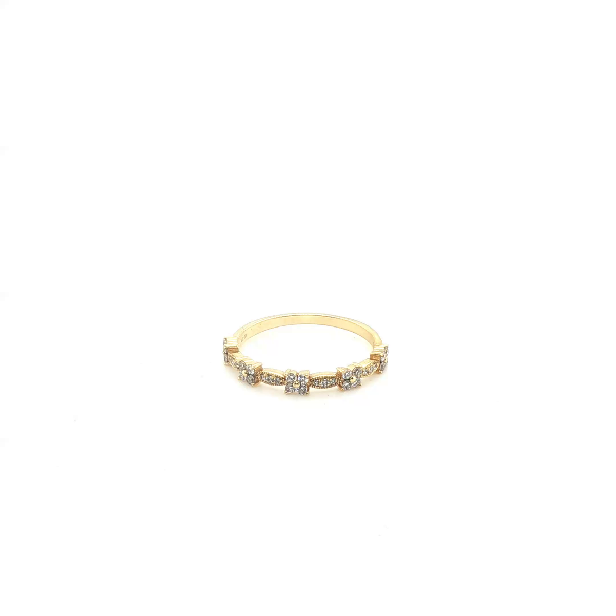 Contemporary Yellow Gold Round Brilliant Diamond Stackable Ring Set