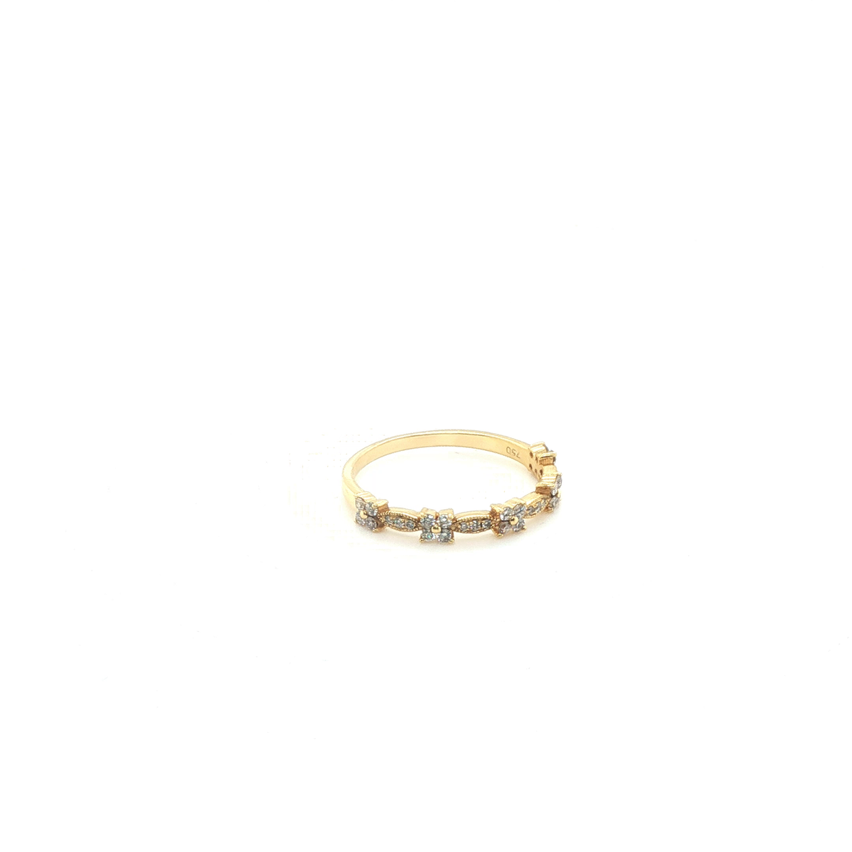 Contemporary Yellow Gold Round Brilliant Diamond Stackable Ring Set