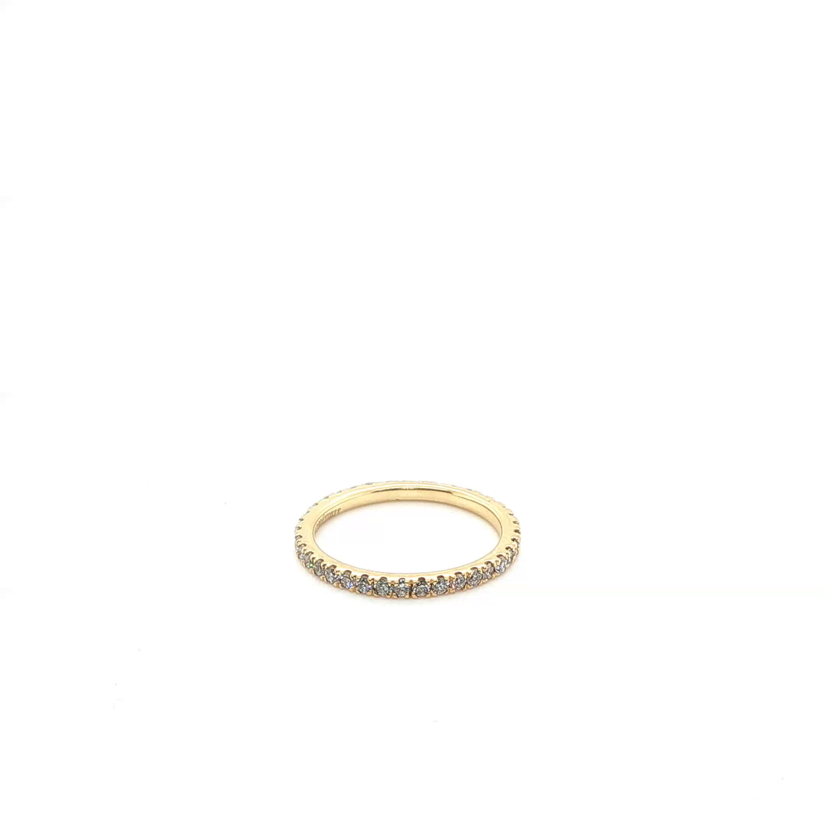 Round Brilliant Cut Diamond Yellow Gold Channel Set Eternity Ring