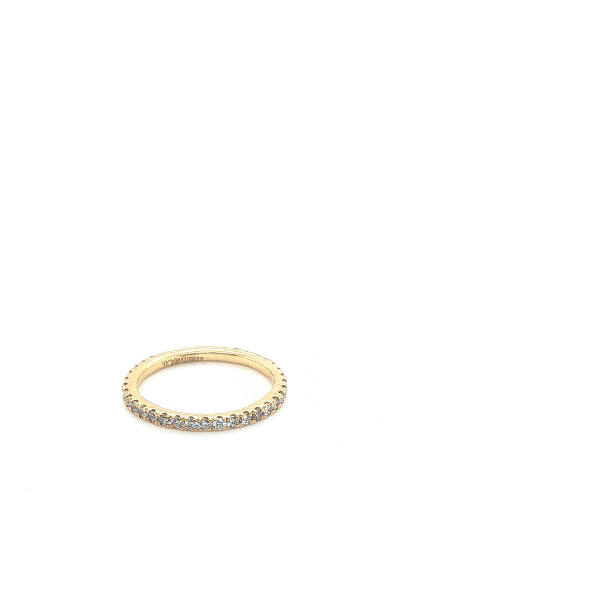 Round Brilliant Cut Diamond Yellow Gold Channel Set Eternity Ring