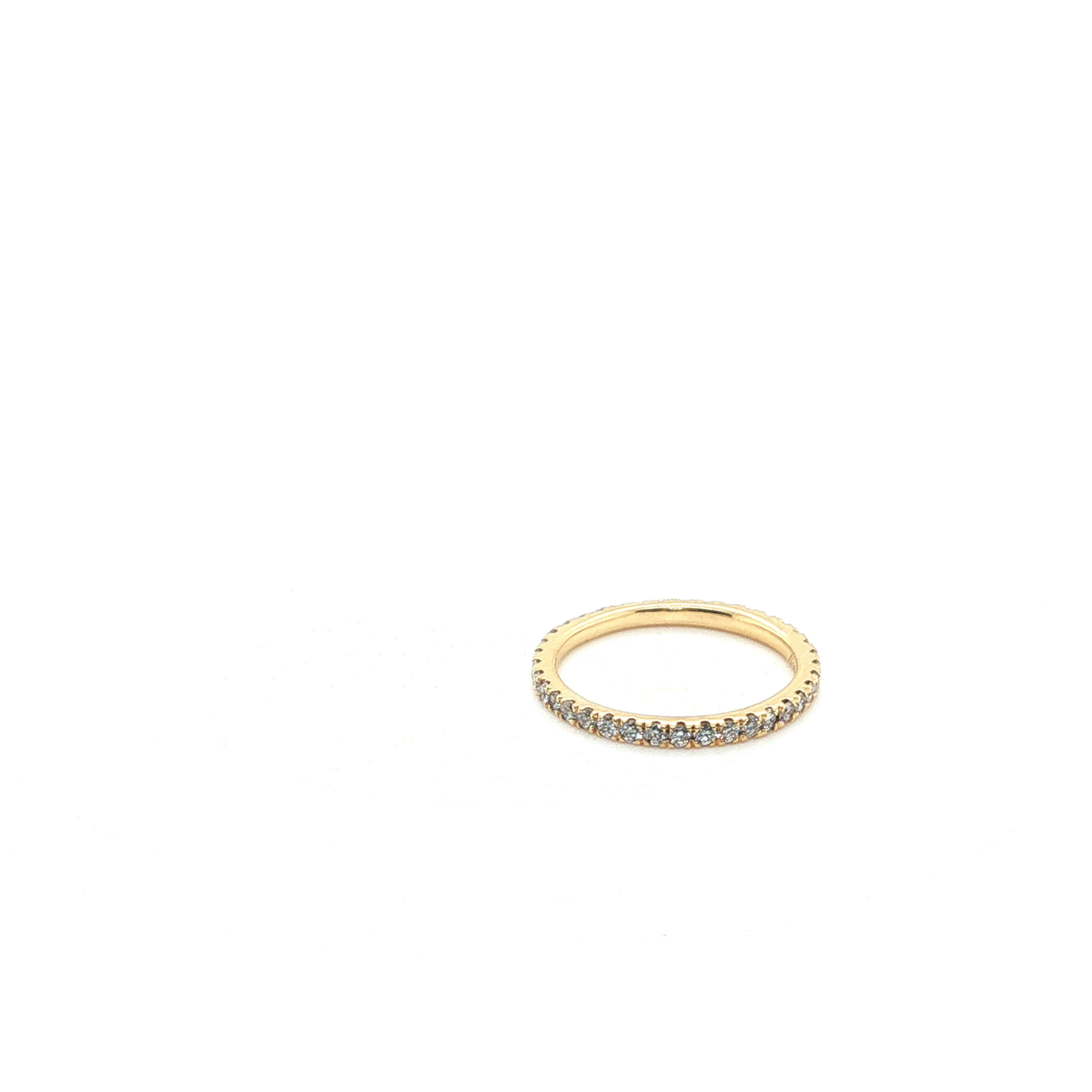 Round Brilliant Cut Diamond Yellow Gold Channel Set Eternity Ring