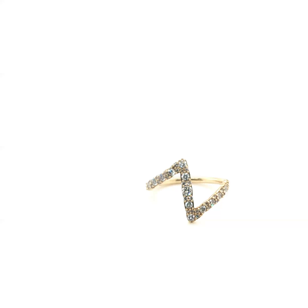 Round Brilliant Cut Diamond Stackable Ring in Polished Yellow Gold