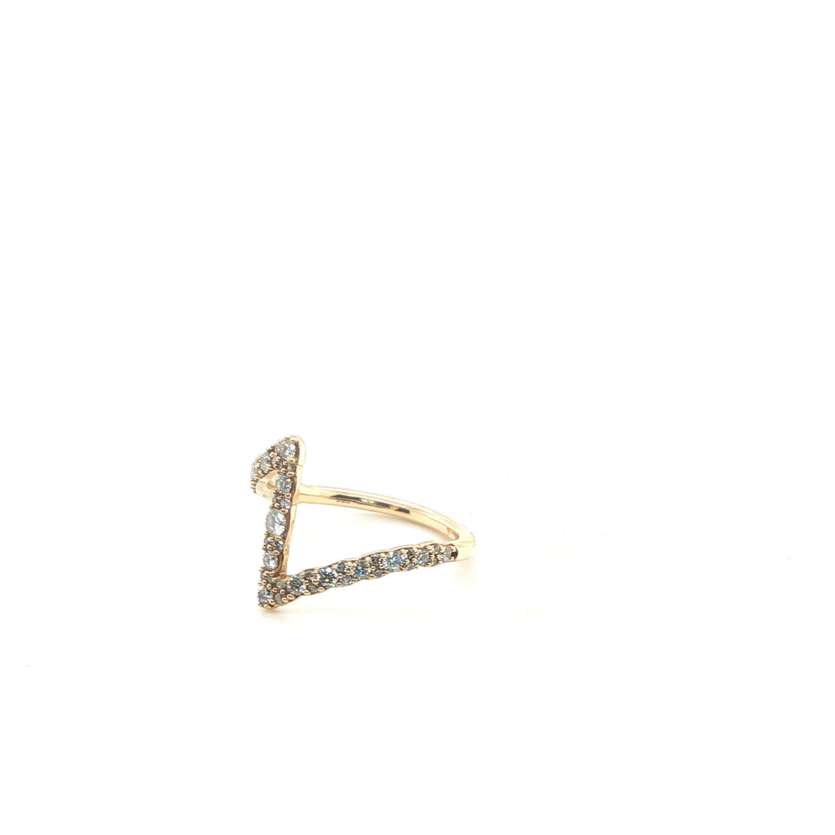 Round Brilliant Cut Diamond Stackable Ring in Polished Yellow Gold