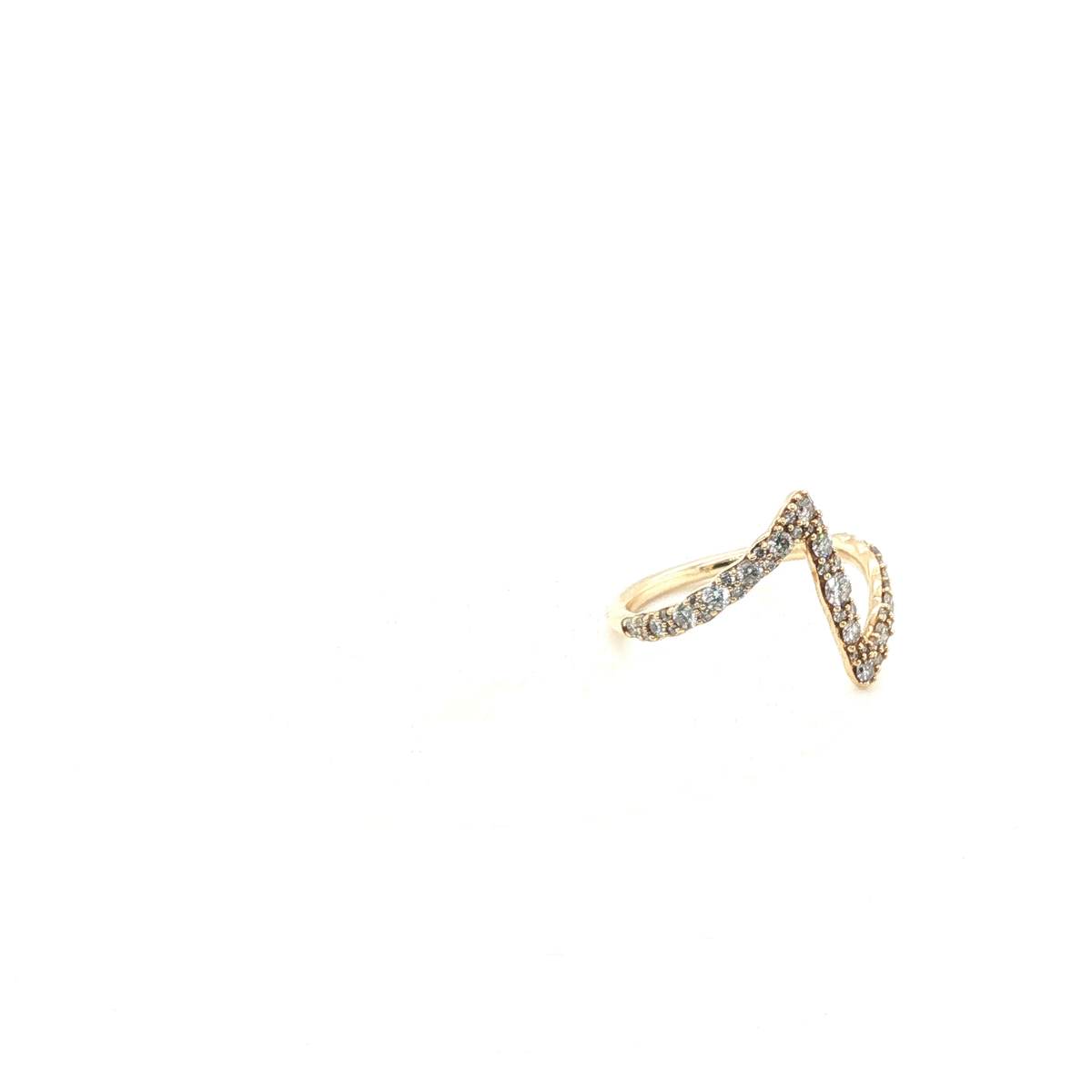 Round Brilliant Cut Diamond Stackable Ring in Polished Yellow Gold