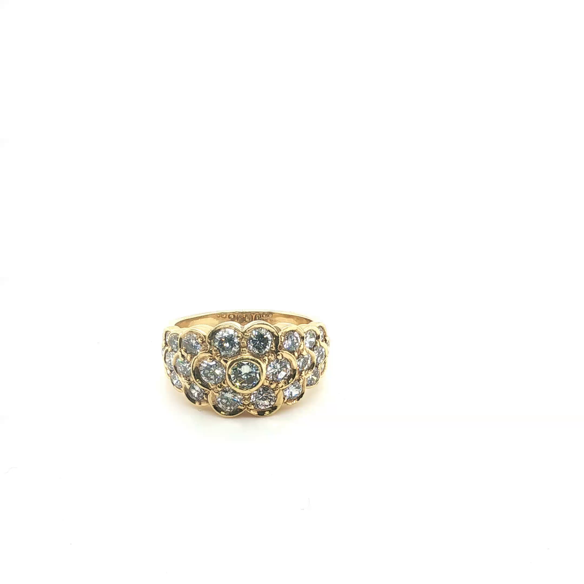 Elegant Round Brilliant Diamond Cocktail Ring in Polished Yellow Gold