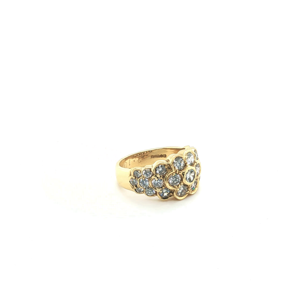 Elegant Round Brilliant Diamond Cocktail Ring in Polished Yellow Gold