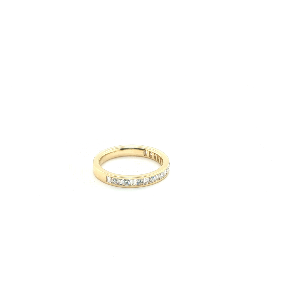 Round Brilliant Cut Diamond Eternity Ring in Yellow Gold